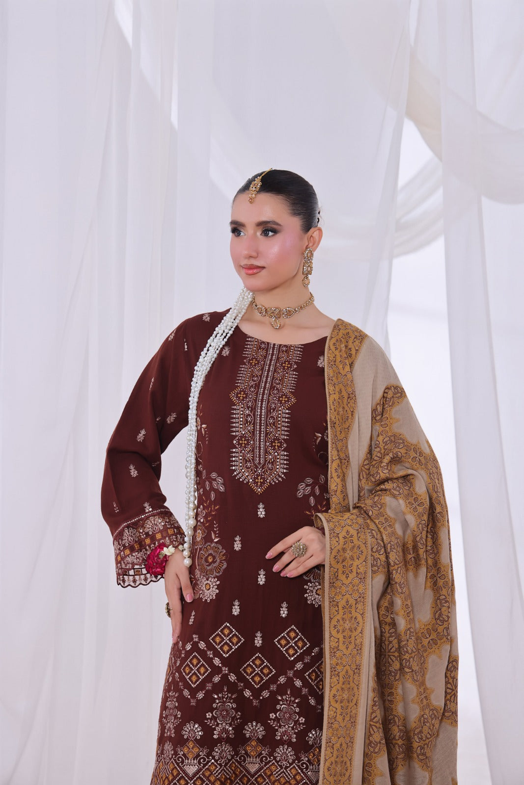 Alif By Dr Haris Unstitched 3 Piece Winter Collection-Alf-001