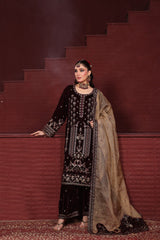 Dr Haris Unstitched 3 Piece Winter Velvet Vol-4 Collection-DRV-008