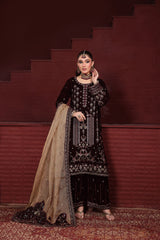 Dr Haris Unstitched 3 Piece Winter Velvet Vol-4 Collection-DRV-008