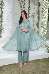 Chandi Raat By Dr Haris Semi-stitched 3 Piece Chiffon  Collection-CHR-003