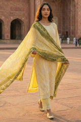 Umer Aayan 3 Piece Stitched Lawn suit -Ready to Wear Lime