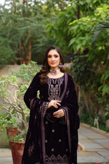 Dr Haris Unstitched 3 Piece Velvet Winter Vol-5 Collection-DRV-015