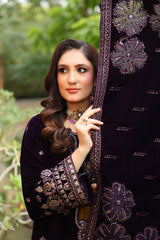 Dr Haris Unstitched 3 Piece Velvet Winter Vol-5 Collection-DRV-015
