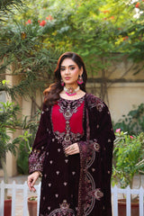 Dr Haris Unstitched 3 Piece Velvet Winter Vol-5 Collection-DRV-014