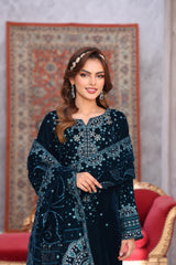 DR VELVET By Dr Haris Unstitched 3 Piece Winter VOL-06 Suit-DRV-018
