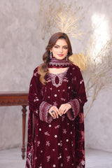 DR VELVET By Dr Haris Unstitched 3 Piece Winter VOL-06 Suit-DRV-017