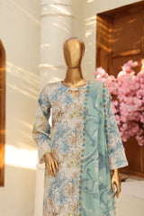 Dr Haris 4D Daman Cutwork Kari Unstitched 3 Piece Lawn Suit-DAM-003