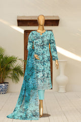 Dr Haris 4D Daman Cutwork Kari Unstitched 3 Piece Lawn Suit-DAM-001