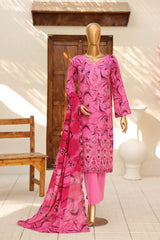 Dr Haris 4D Daman Cutwork Kari Unstitched 3 Piece Lawn Suit-DAM-004