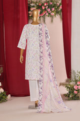 Dr Haris Unstitched 3 Piece Simply White Lawn Suit-SIM-005