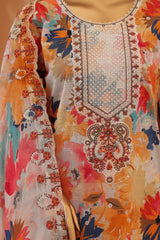 CASCA By Dr Haris Unstitched 3 Piece Lawn Suit-CAS-004