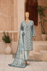 MANSHA By Dr Haris Unstitched 3 Piece Lawn Suit-MAN-007