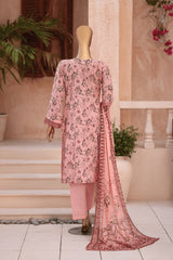 MANSHA By Dr Haris Unstitched 3 Piece Lawn Suit-MAN-004