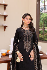 QUEEN OF HEARTS By Dr Haris Unstitched 3 Piece Lawn Suit-QOH-004
