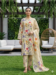 Dr Print 19 By Dr Haris Unstitched 3 Piece Lawn Suit-DRP-158