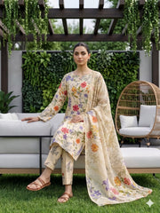 Dr Print 19 By Dr Haris Unstitched 3 Piece Lawn Suit-DRP-158