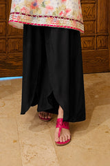 Urban Cut Black Flowy Culotte-T0312