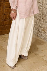 Urban Cut Elegant Cream Palazzo Pants-T0309