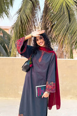 Urban Cut Embroidered  2-Piece Cotton Textured Kurta Set-C0233