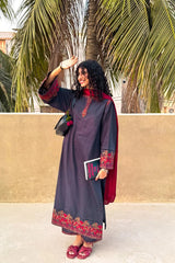 Urban Cut Embroidered  2-Piece Cotton Textured Kurta Set-C0233