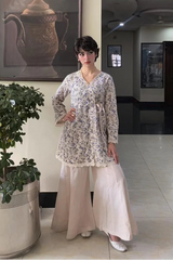 Urban Cut-Soft Bloom Cotton Coord Set with Flared Trouser-C0284