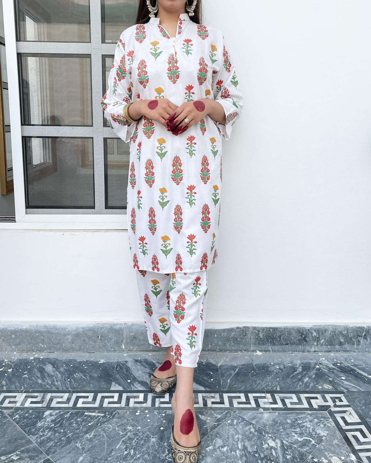 B.K Clothings 2 Piece Summer Collection'25-A Flower Block print 2pc