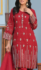 Yaaqot Stitched 3 Piece Winter Collection-Flosa Handwork Stitched 3-pc