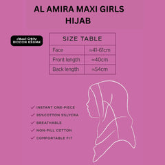Bidoon Essma Alamira Hijab Maxi Girls Plain Jersey Cotton D.Blue