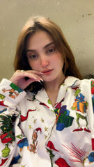 Urban Cut Women Pajama Suit – Christmas Cartoon Print