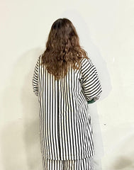 Urban Cut Striped Colorblock Cotton 2-Piece Suit