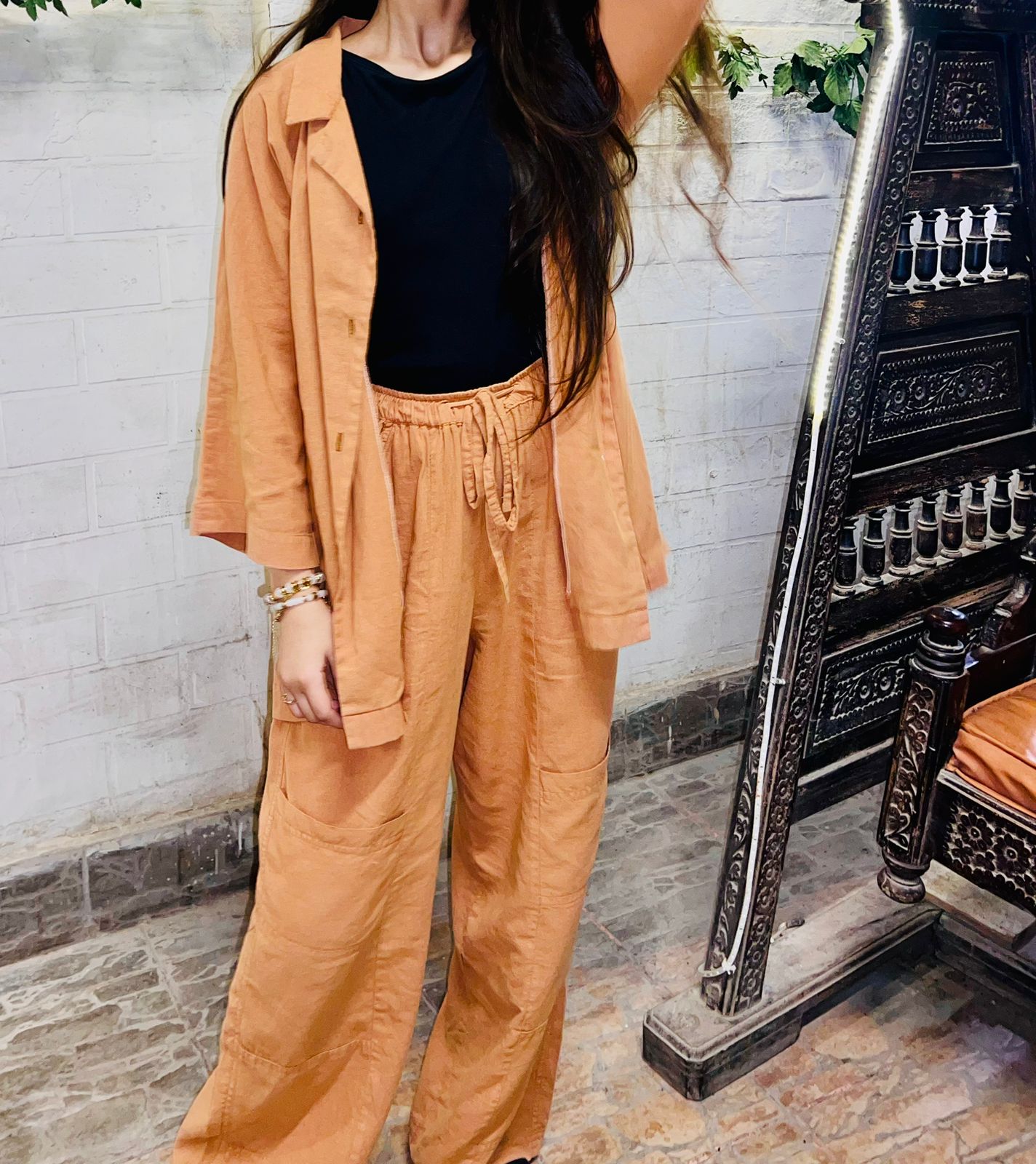Urban Cut Solid Cotton Co-Ord Set - Garment Dyed