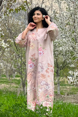 Oasis by Meerak Stitched 2 Piece Silk Lawn Kaftan-KF - 06