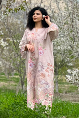 Oasis by Meerak Stitched 2 Piece Silk Lawn Kaftan-KF - 06
