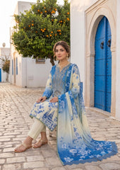 Rozana By Dr Haris Unstitched 3 Piece Digital Printed Air Jet Lawn Vol-01 Suit-ROZ-008