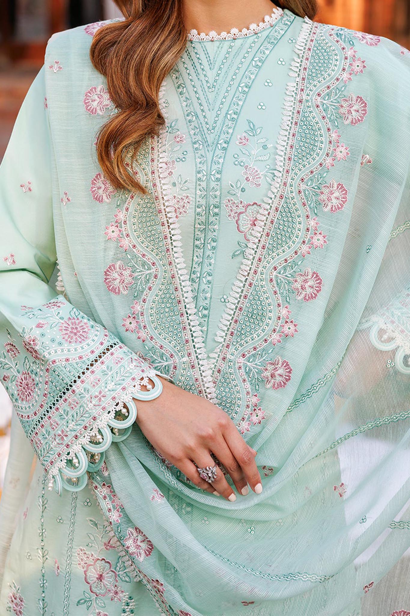 Kaavish By Farasha Unstitched 3 Piece Eid Festive Lawn Collection'2024-05-Whisper Mint