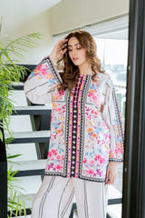 Yaaqot Stitched 2 Piece Lawn Collection-Water Floral  Dgn # 05