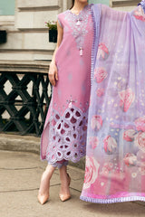 Hemline Odyssey By Mushq Unstitched 3 Piece Luxury Emb Lawn Collection'2024-HMC-02-Wildflower Dream