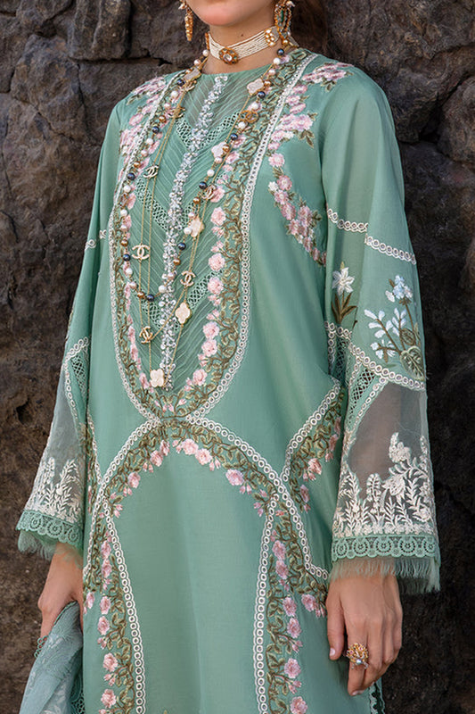 Saira Shakira By Crimson Unstitched 3 Piece Luxury Lawn Collection'2024-Winds of Eden Jade