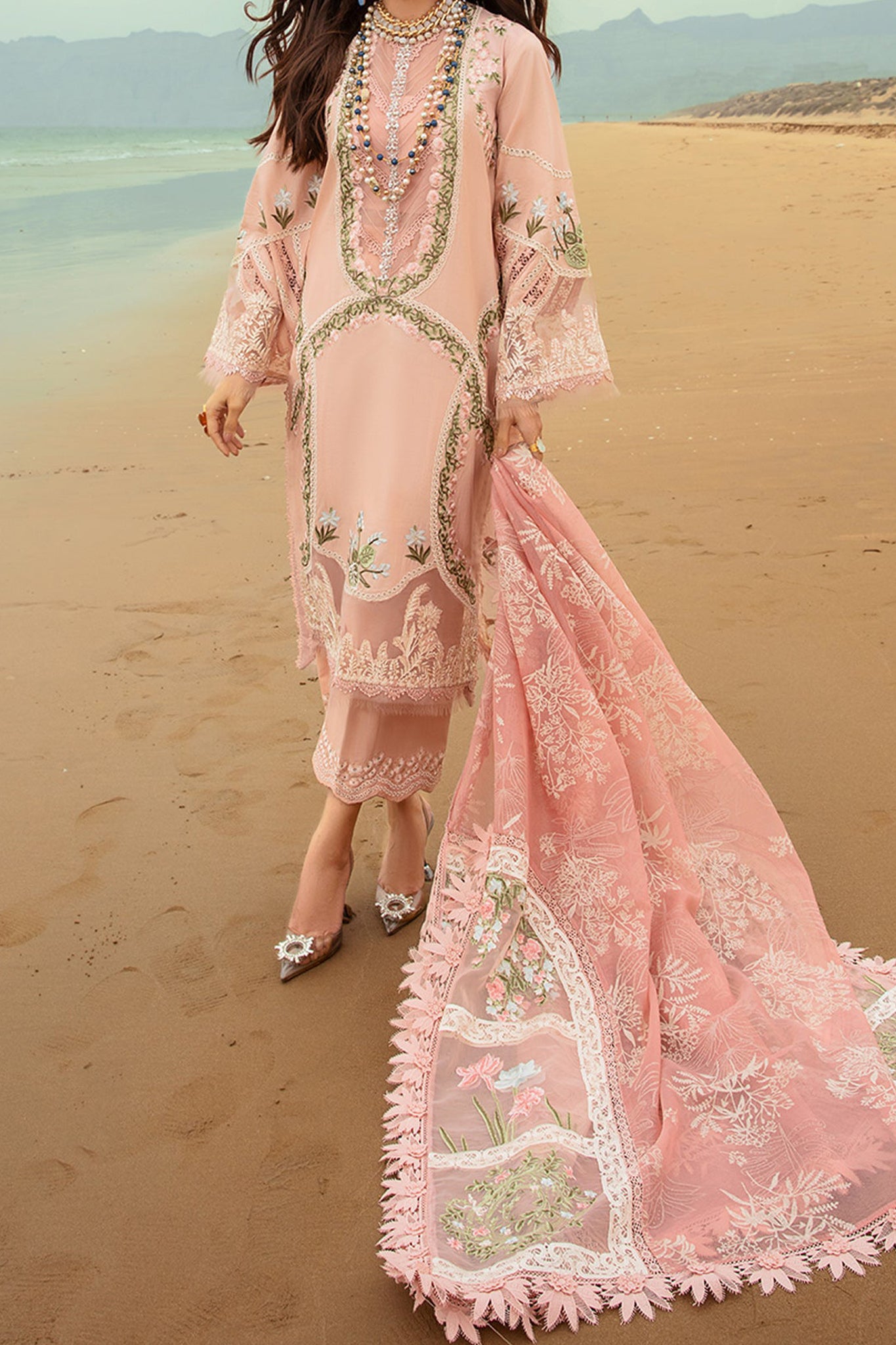 Saira Shakira By Crimson Unstitched 3 Piece Luxury Lawn Collection'2024-Winds of Eden Rose