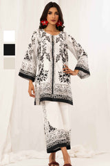 Brandlo PK Black & White Floral Printed 2-Piece Suit Y 114