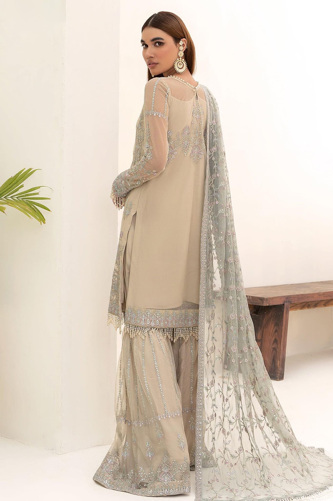 Nazneen by Zarif Unstitched 3 Piece Luxury Formal Collection'2023-Z-04-Moon Light