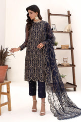 Nazneen by Zarif Unstitched 3 Piece Luxury Formal Collection'2023-Z-09-Deep Pine