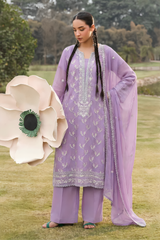 Stitching Cotton Unstitched 3 Piece Emb Chiffon Suit-WFCU-06