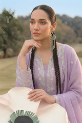 Stitching Cotton Unstitched 3 Piece Emb Chiffon Suit-WFCU-06