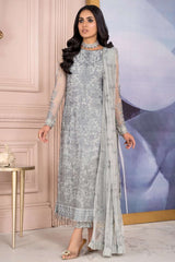 Afreen by Zarif Unstitched 3 Piece Festive Formal Collection'2023-ZA-02-Steel Grey