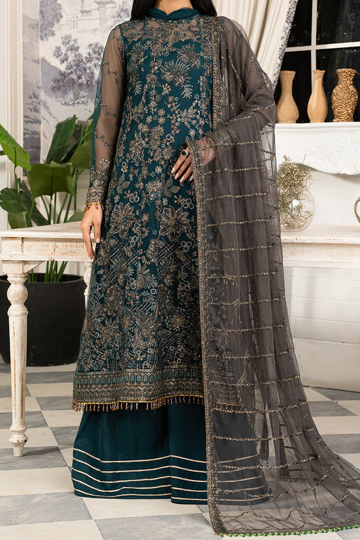 Afsanah by Zarif Unstitched 3 Piece Formals Edit Collection'2024-ZAF-04-Guriya