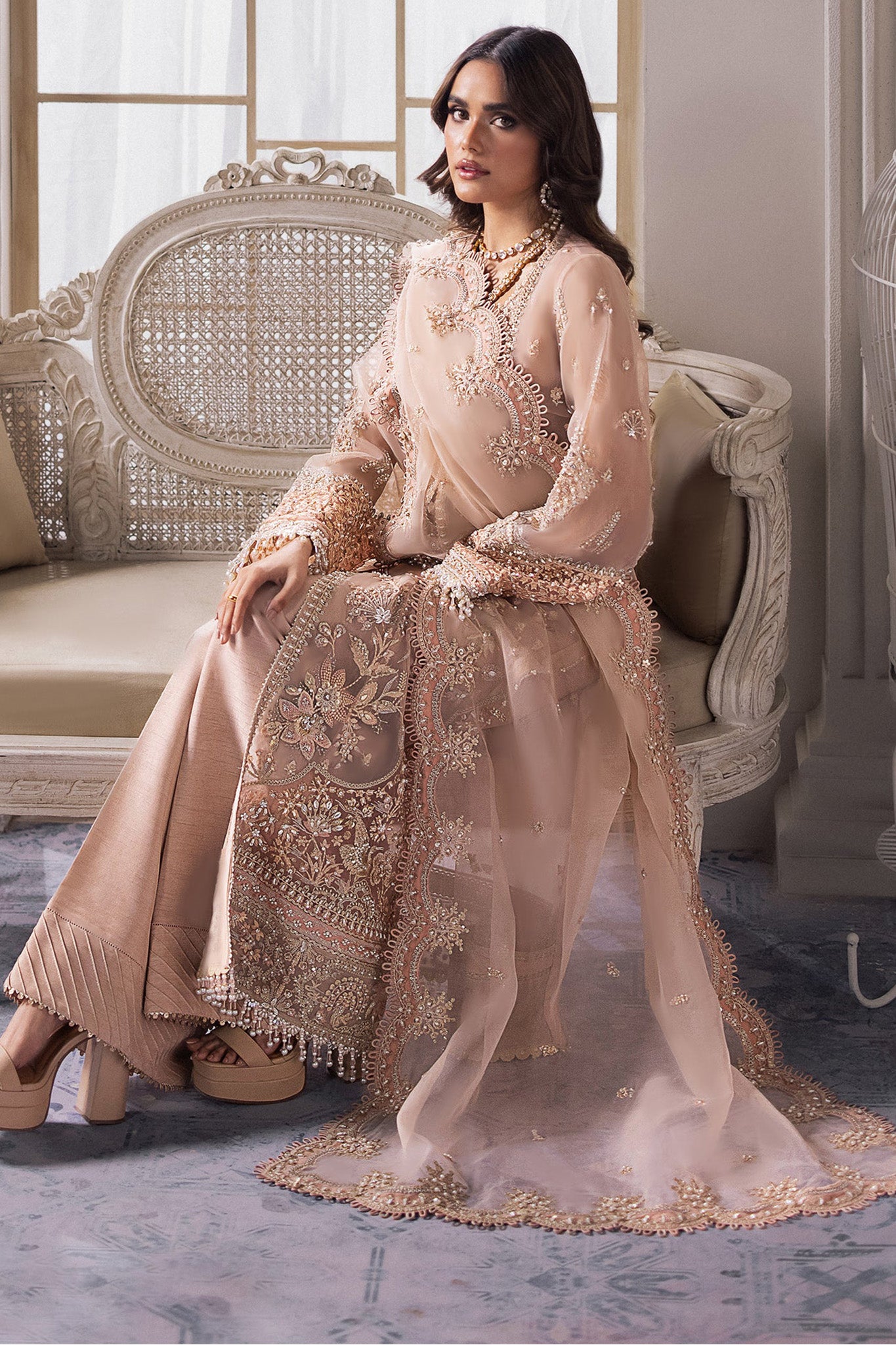 Gossamer By Zaha Unstitched 3 Piece Luxury Formals Collection'2024-ZC-05-Elysia