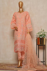 Bin Saeed Stitched 3 Piece Organza Festive Formals Collection'2024-ZEF-308-Pink