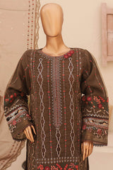 Bin Saeed Stitched 3 Piece Emb Fancy Festive Ramadan Collection'2024-ZEF-479-Brown