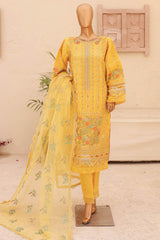 Bin Saeed Stitched 3 Piece Emb Fancy Festive Ramadan Collection'2024-ZEF-480-Yellow